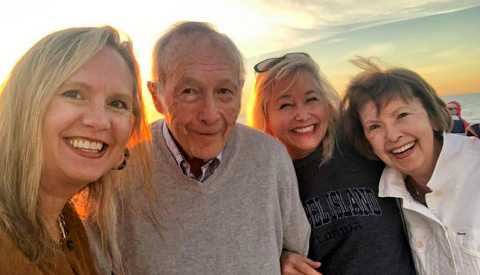 The author Barbara Barielle (third from left) with sister Tricia, father Jack, and mother Betty on Sanibel Island, Florida