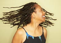 Woman swinging her hair--hot flashes and antidepressants
