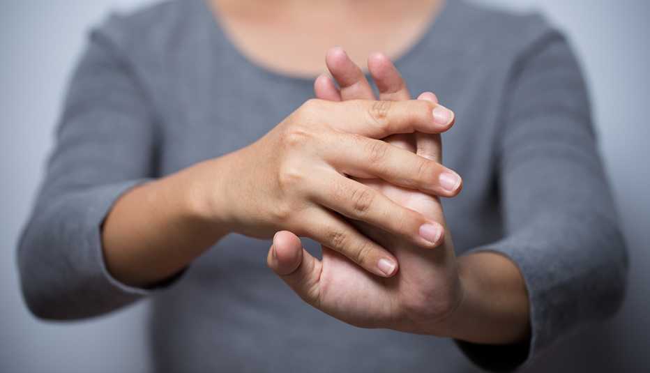 woman stretching her hands