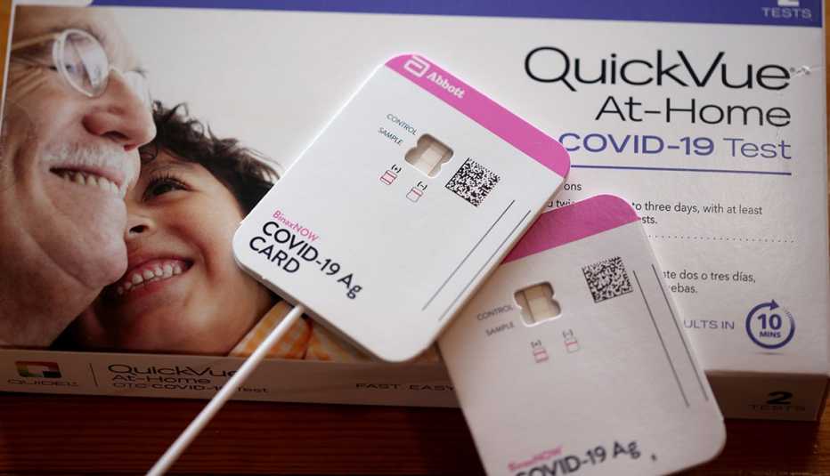 at home covid test and box