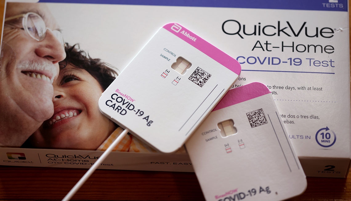 at home covid test and box