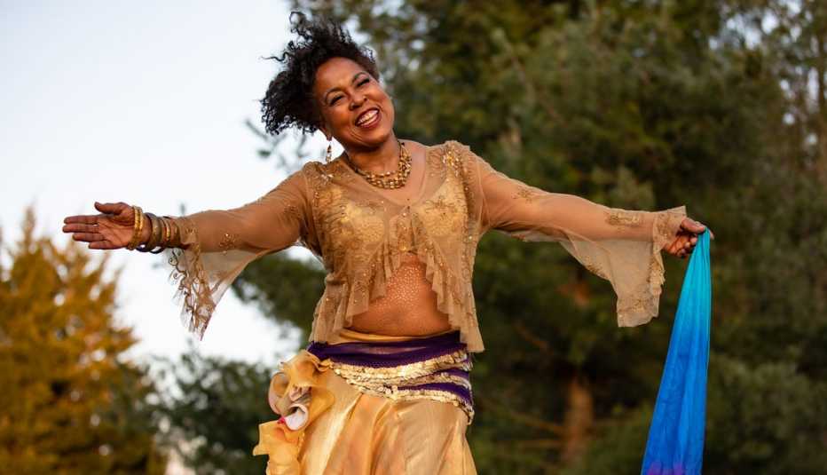 a photo of attorney bettye ames who took up belly dancing for fitness