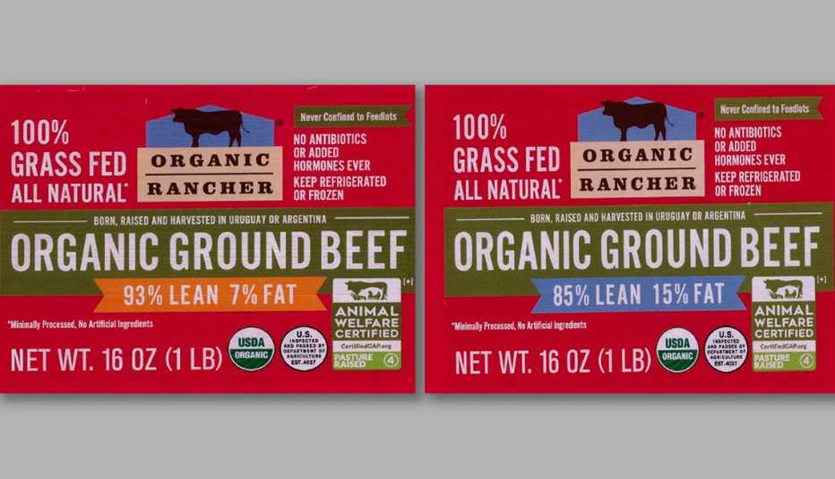 labels of organic rancher organic ground beef that have been recalled due to possible pieces of hard plastic