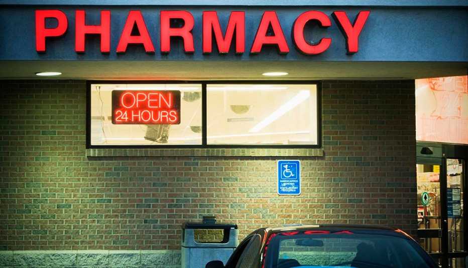 pharmacy sign on building
