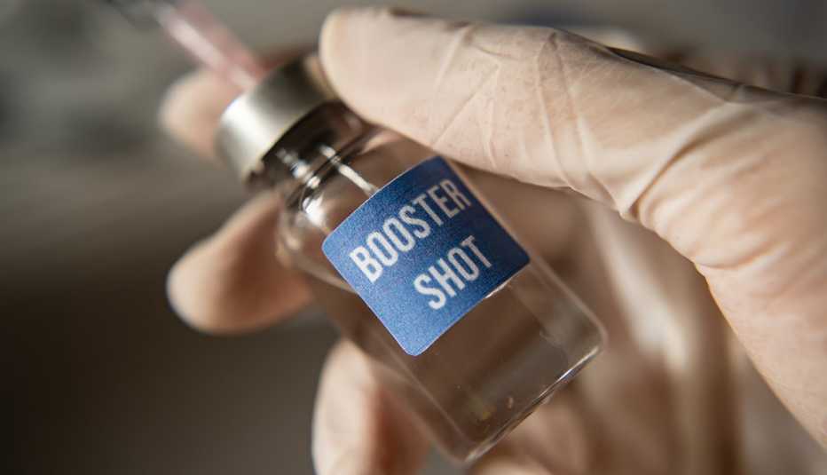 vial of COVID booster shot.