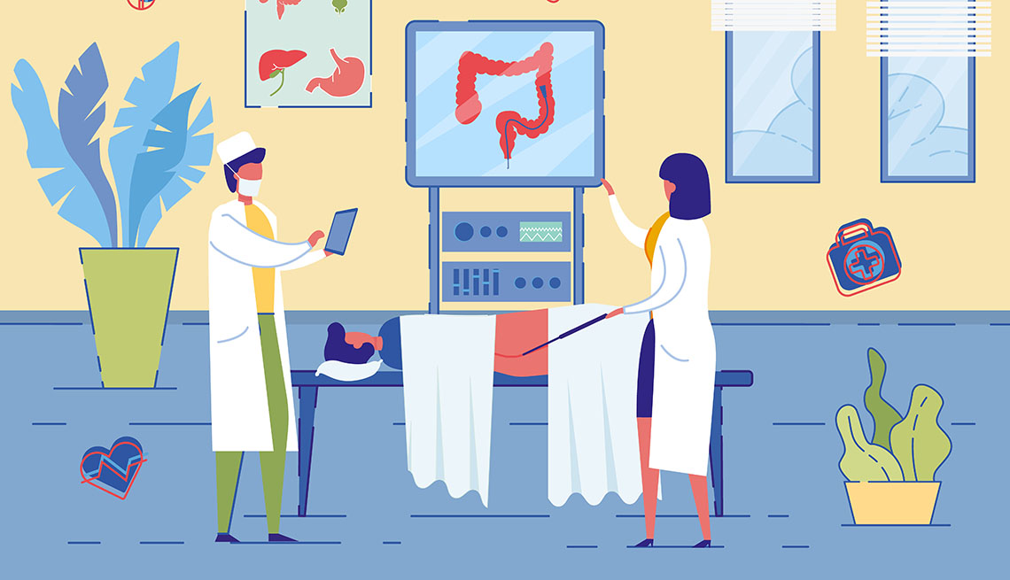 illustration of a colonoscopy