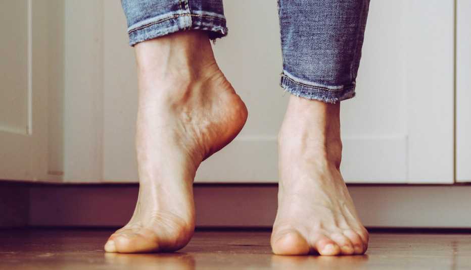 bare feet on hardwood