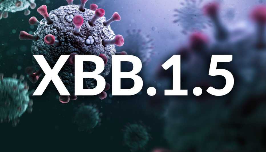 an image of coronavirus with x b b point one point five over it