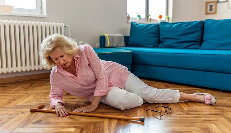 woman getting up from a fall