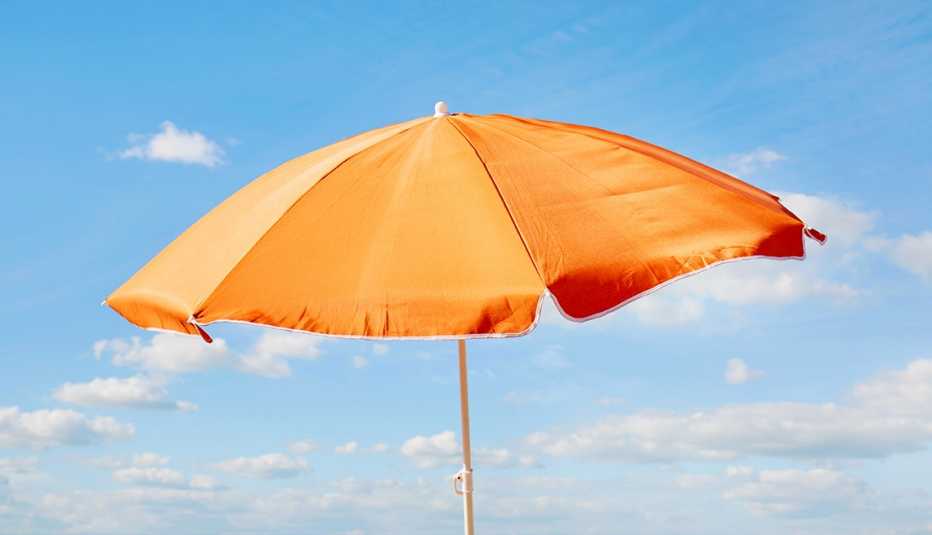 umbrella on a bright day with some clouds