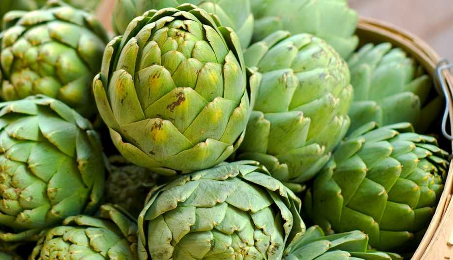 Artichokes in a basket