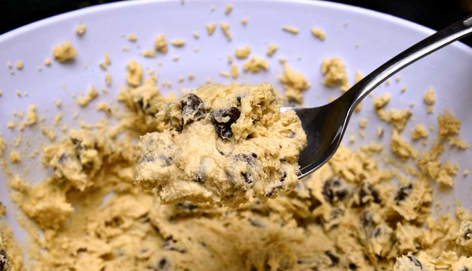 Bowl of chocolate chip cookie dough