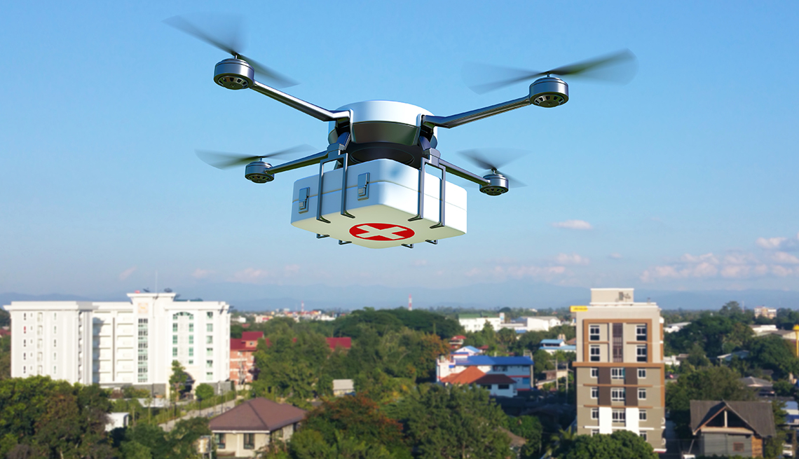 Drone Delivers AED