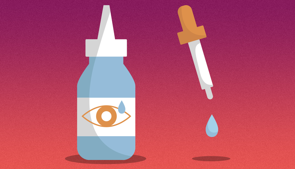 a bottle of eye drops and a dropper