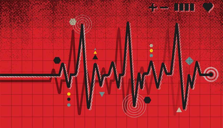 heart monitor, stylized illustration
