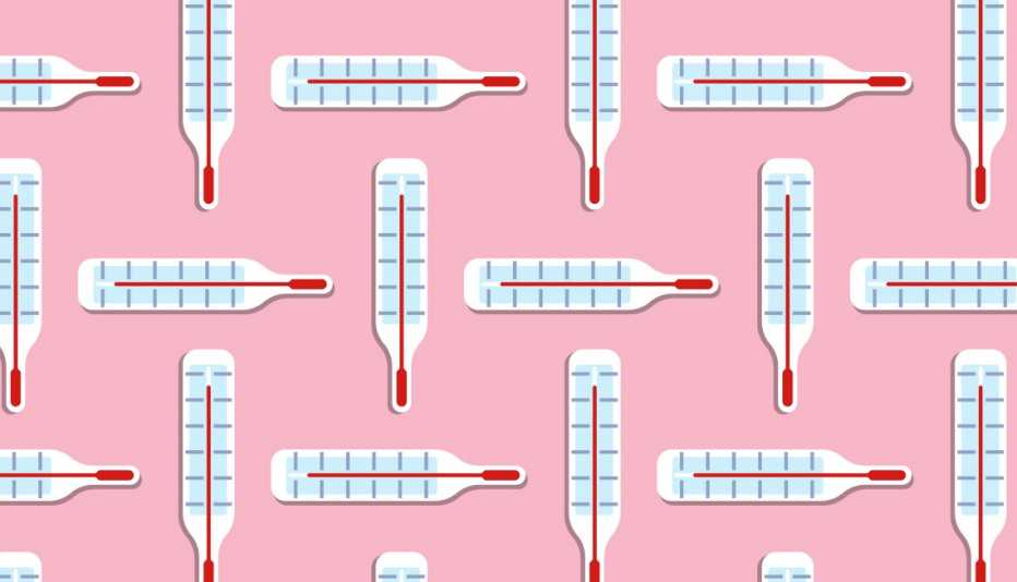 pattern of thermometers used to take a person's temperature