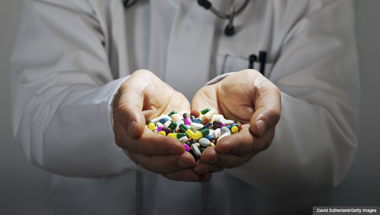 4. Myth: There’s no way to treat it.  Truth:  Many medications put the brakes on gout. Some control pain and inflammation immediately and others get at the root cause by eliminating the deposited uric acid crystals.  Colchicine [Colcrys], a plant extract, for acute gout flare-ups, treats the pain and inflammation.  “It’s been used to treat gout for about 2000 years,” says John D. Reveille, M.D., director of the division of Rheumatology and Clinical Immunogenetics at the University of Texas Health Science Center in Houston. Prescription drugs such as Allopurinol (Lopurin, Zyloprin), febuxostat (Uloric) and Probenecid (Benemid) all help alleviate gout by controlling blood levels of uric acid.  Two years ago the FDA approved a new intravenous drug for people with advanced gout, pegloticase (Krystexxa), which lowers uric acid levels and reduces deposits of uric acid crystals in the joints and soft tissue. For the 8 Myths About Gout slideshow.