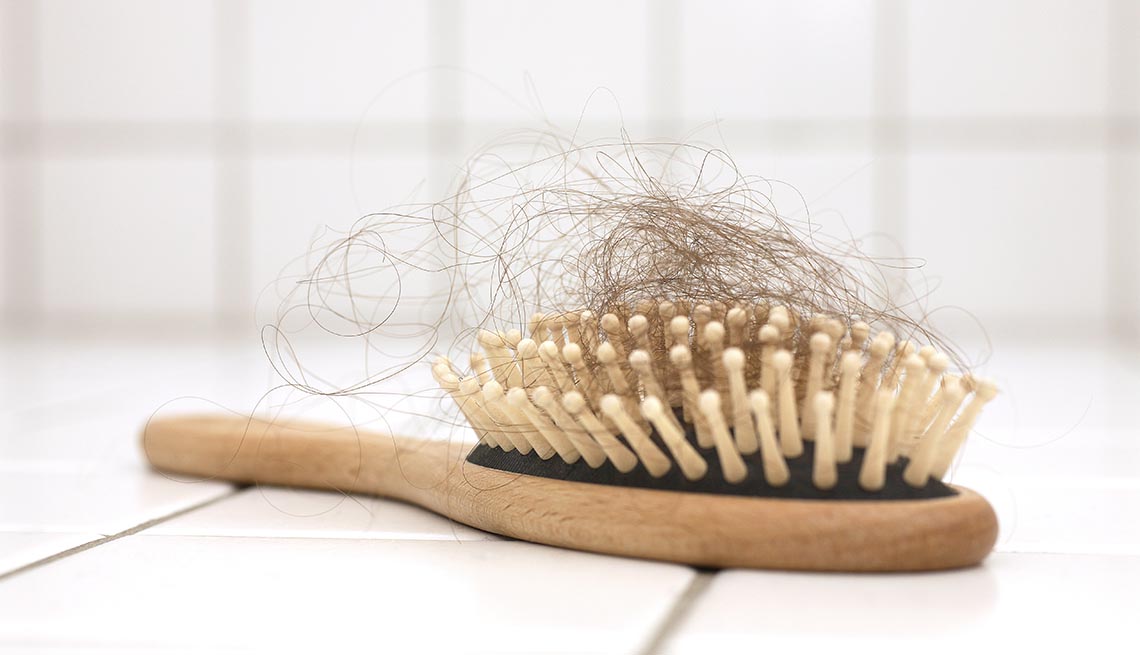 hair in hairbrush 
