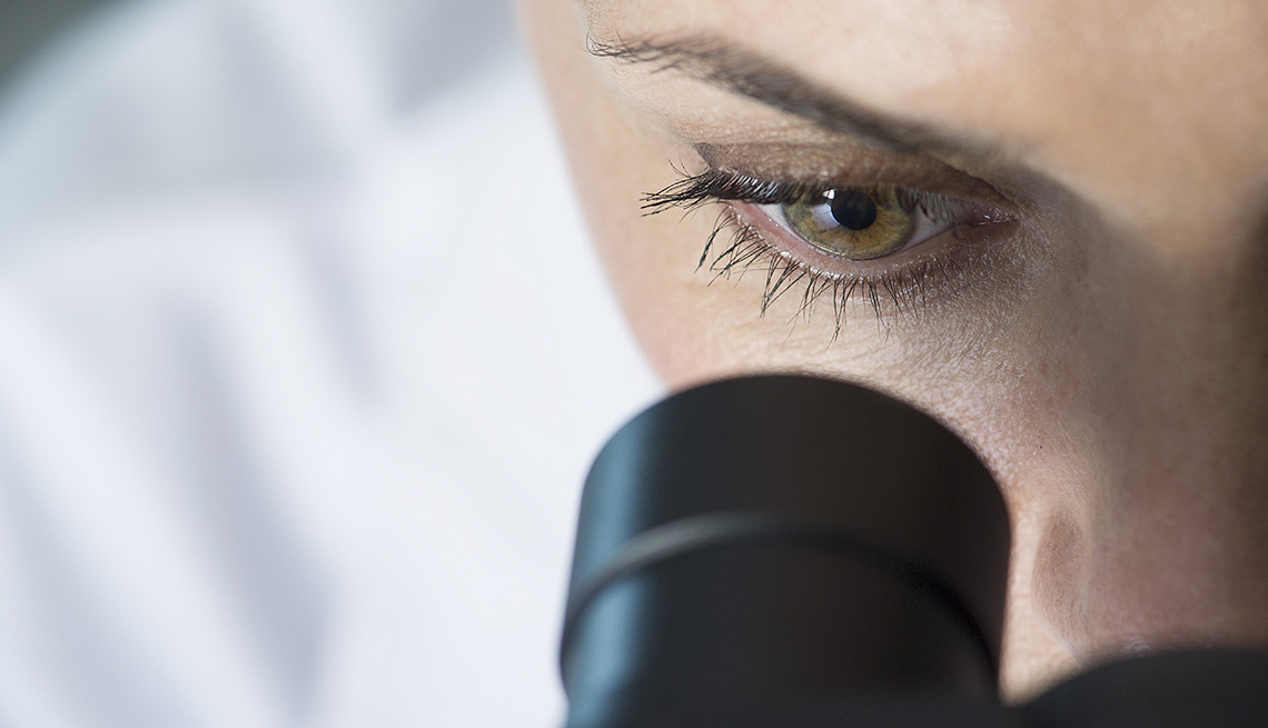 A doctor doing research