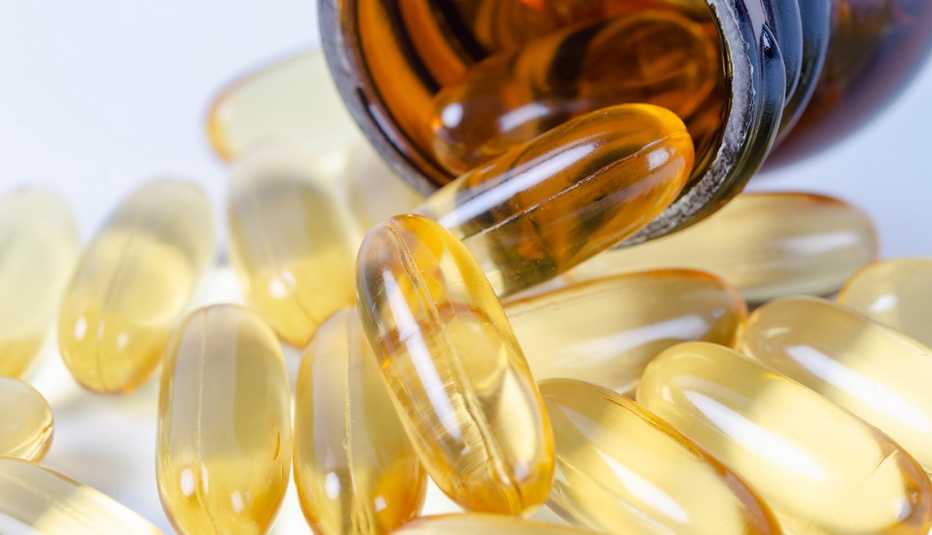 close up shot of fish oil capsules