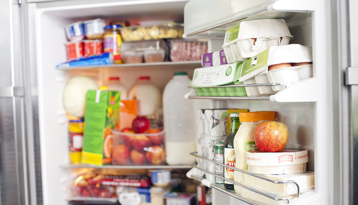 Refrigerator full of food