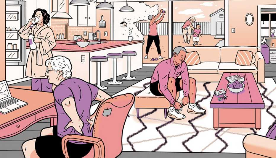 people doing things that could cause back pain