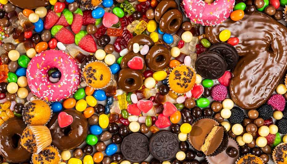 over head shot of sweets