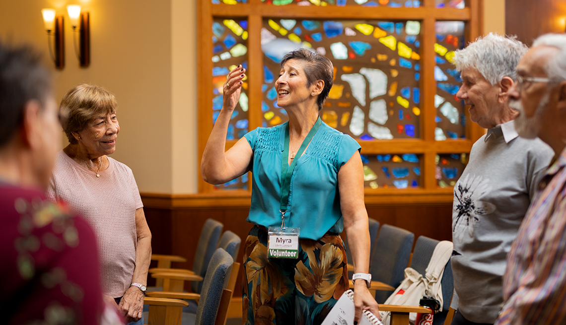 Myra Garcia with her church group