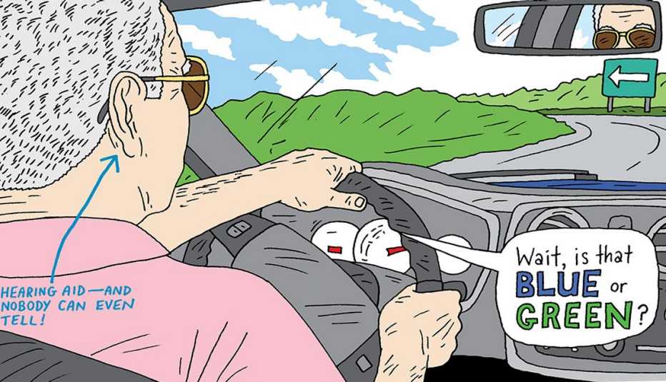 illustration of a man driving