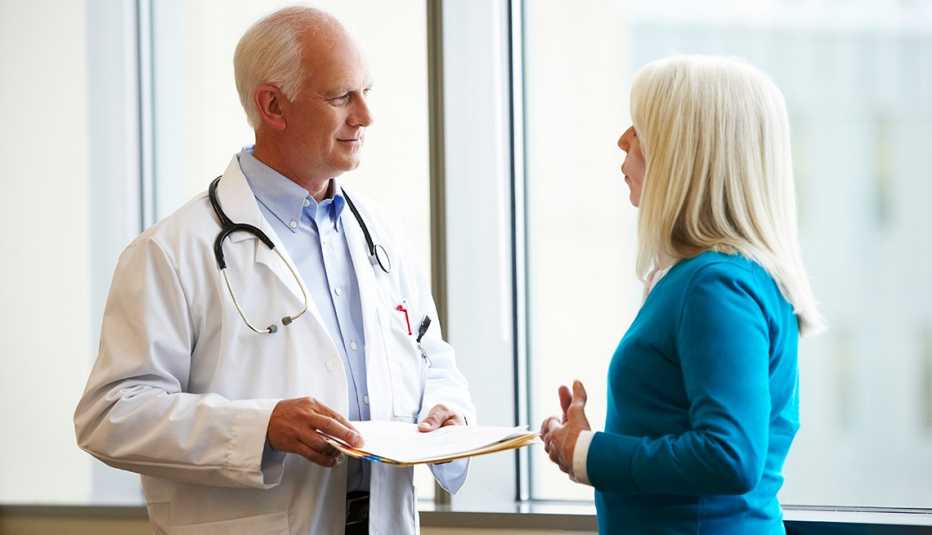 A patient speaker with her doctor