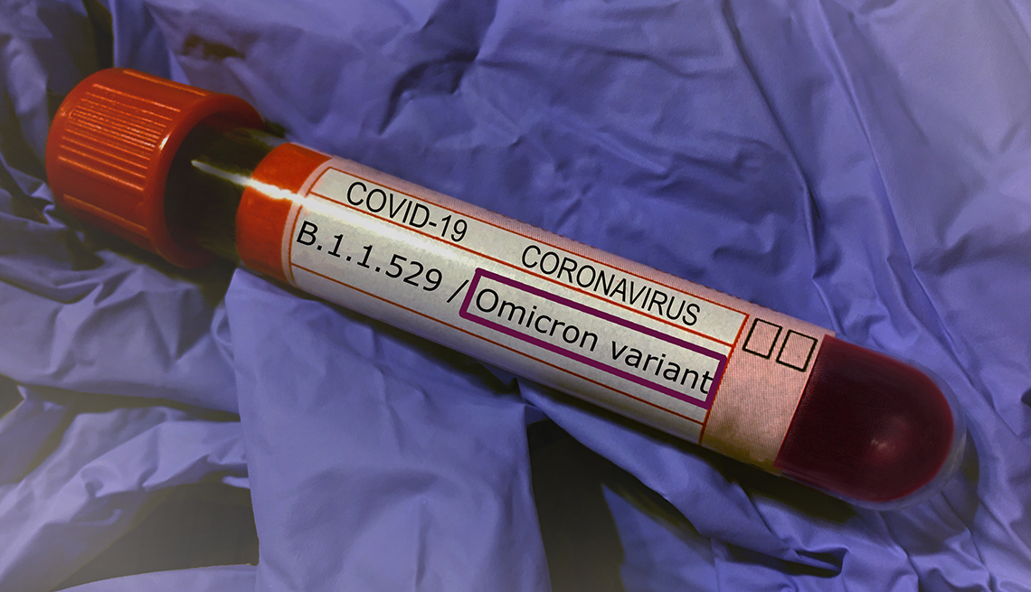 test vial for COVID variant omicron