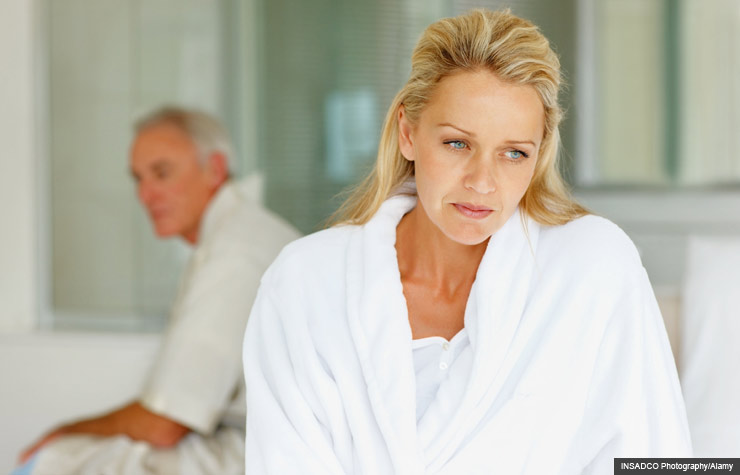 A mature couple with worried woman, Pink Viagra, Post-menopausal health (INSADCO Photography/Alamy) A mature couple with worried woman, Pink Viagra, Post-menopausal health (INSADCO Photography/Alamy)