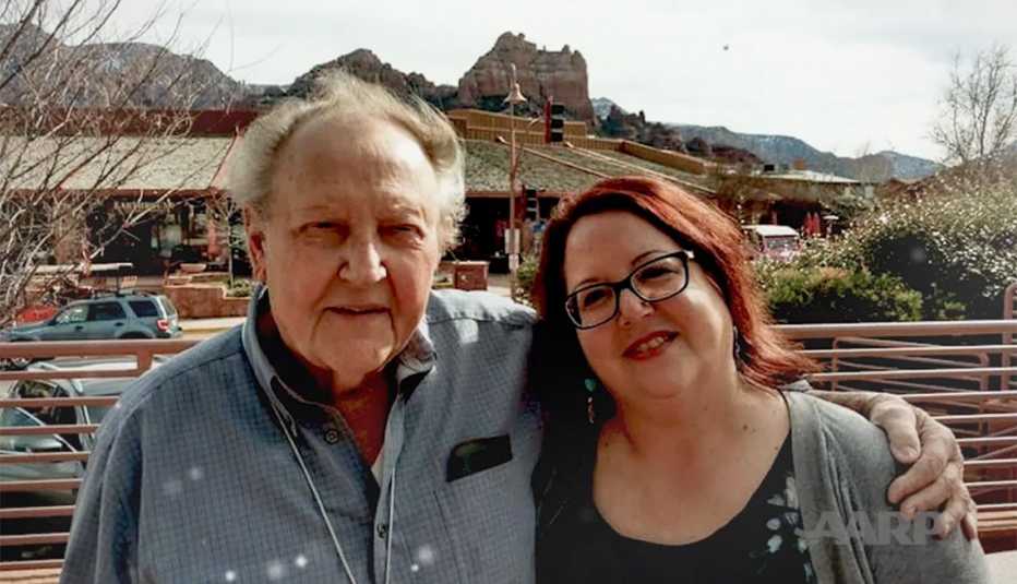 AARP South Dakota Executive Council Member Karla Abbott with her  father 