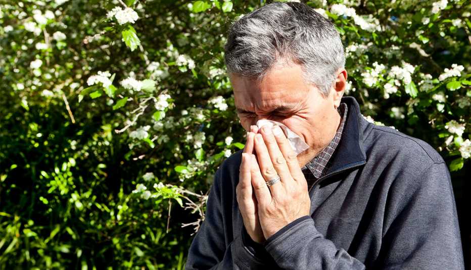 Man sneezing