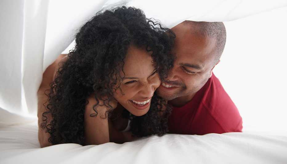 mature couple laughing 