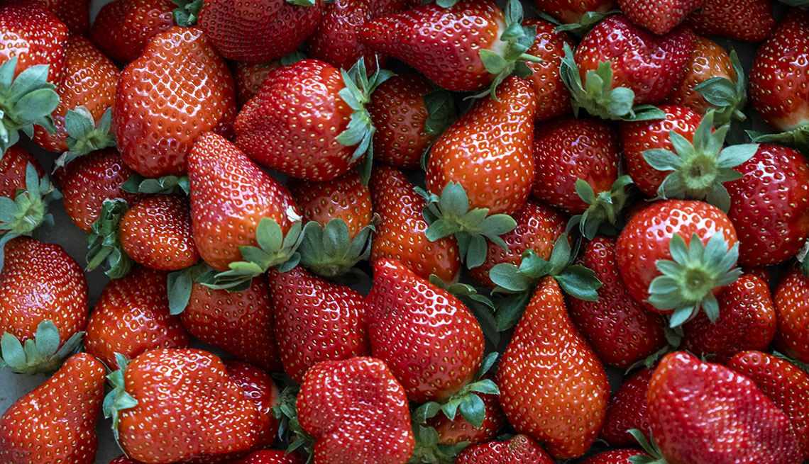 close up shot of strawberries