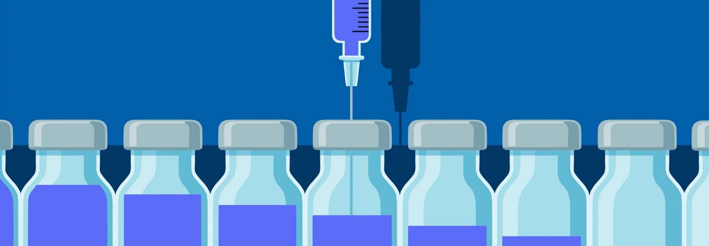 Vaccine Guide vaccine vials and syringe