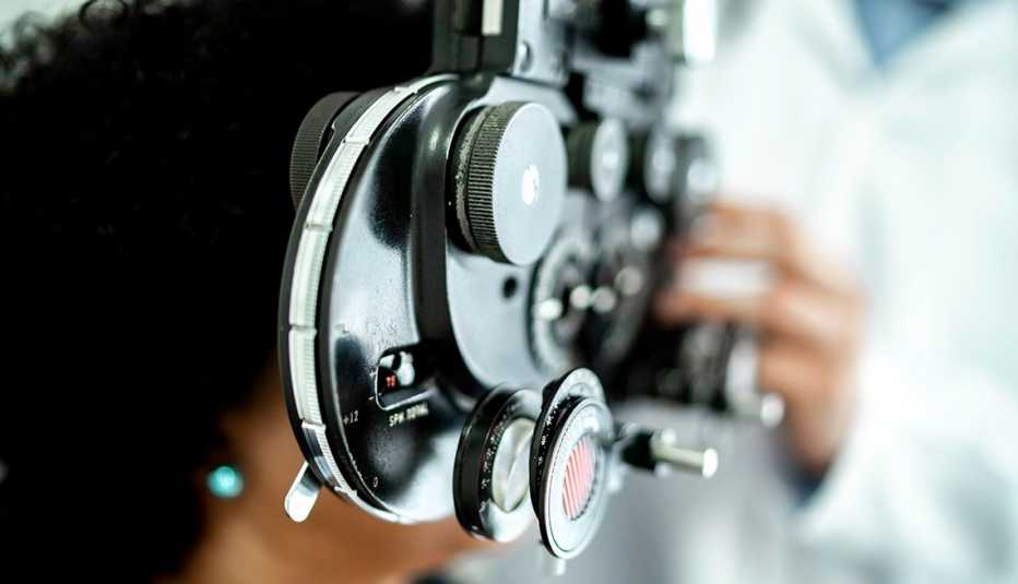 women undergoing an eye exam