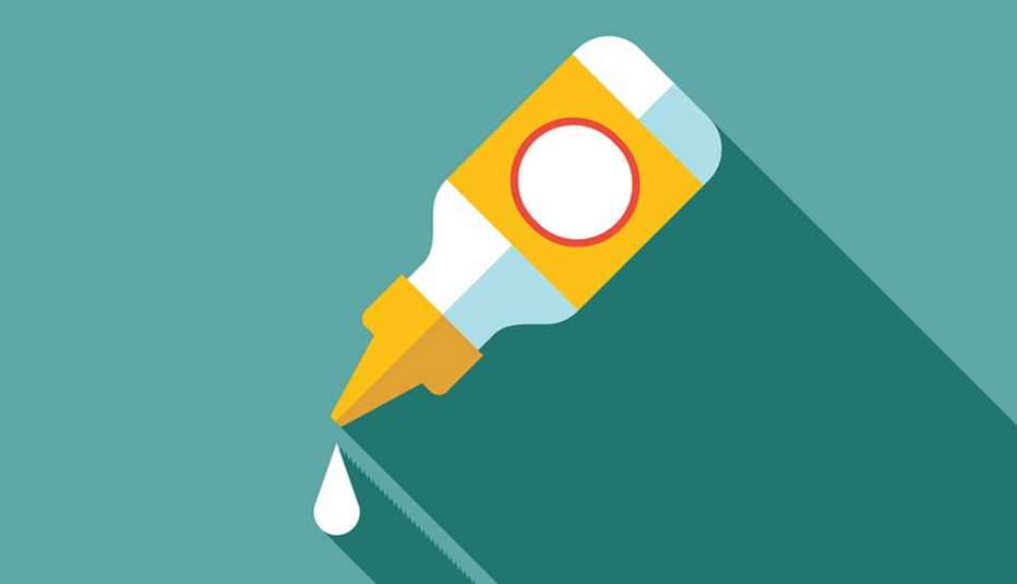 illustration of a yellow and white FDA-approved safe eye drops bottle on a light green background