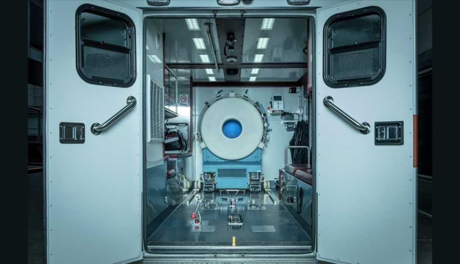 a photo of the inside of the mobile stroke unit c t scanner