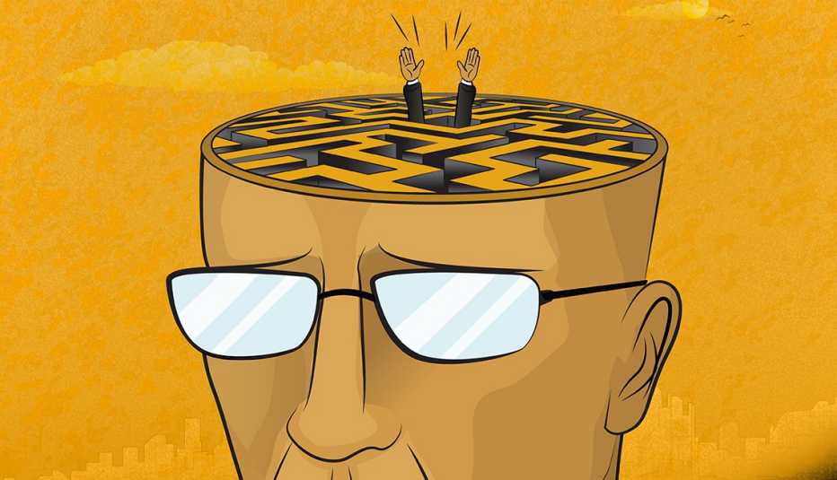 man lost in brain maze