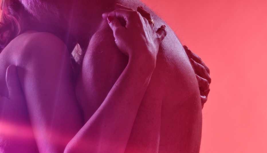 a man and a woman embracing