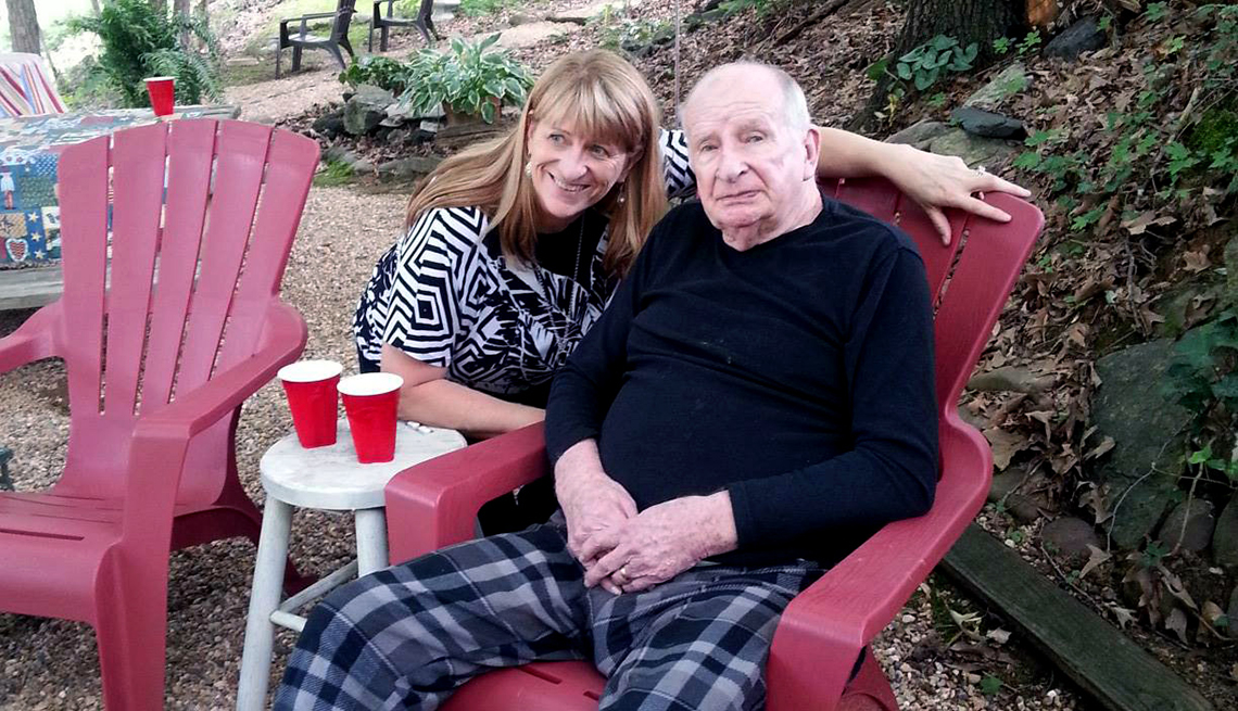 Robin Tweed Keller poses with her father Bobby Glenn Tweed.