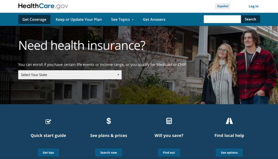 screenshot of the health care dot gov website in june twenty twenty two