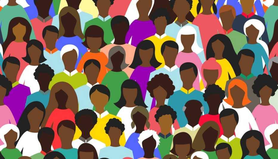 large group of Black people in a crowd