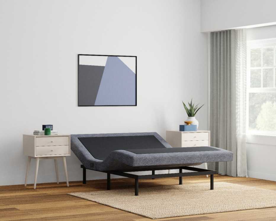 The DreamCloud Premier Adjustable Bed Frame on display