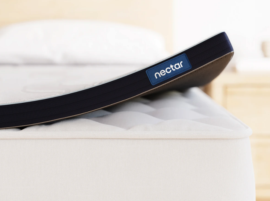 The edge of the Nectar Mattress Topper With Cooling Gel Memory Foam