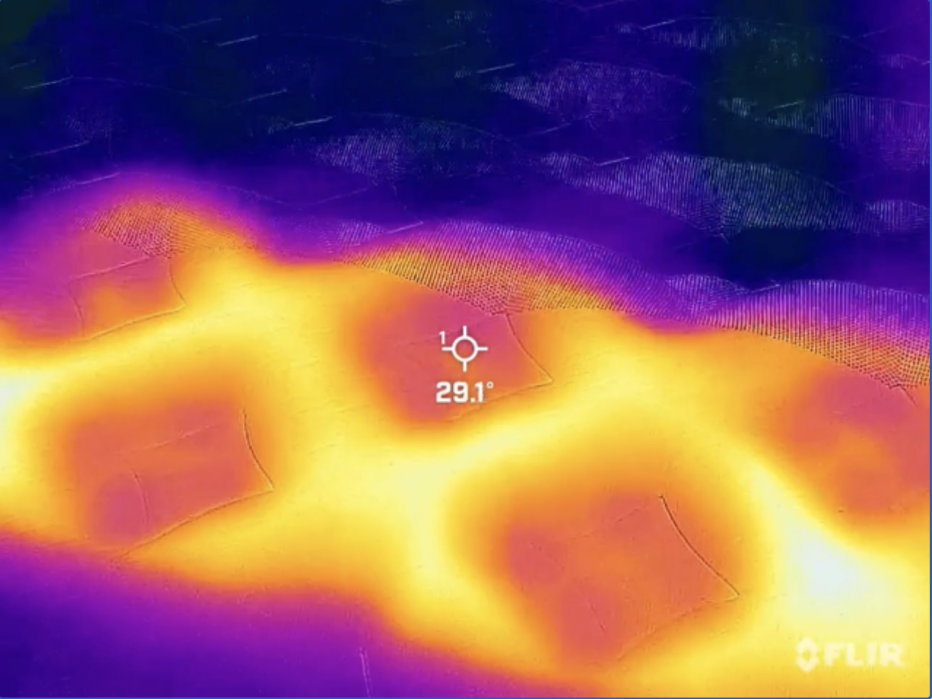 heat map showing the temperature on a mattress