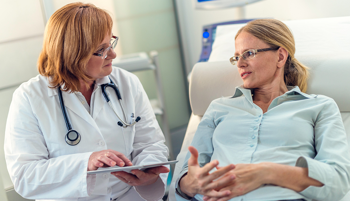 Patient speaking to doctor