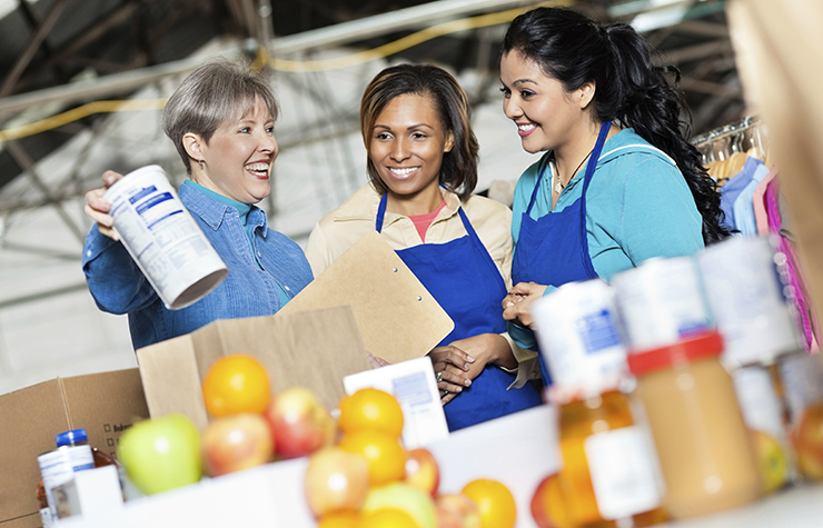 People donating food People donating food